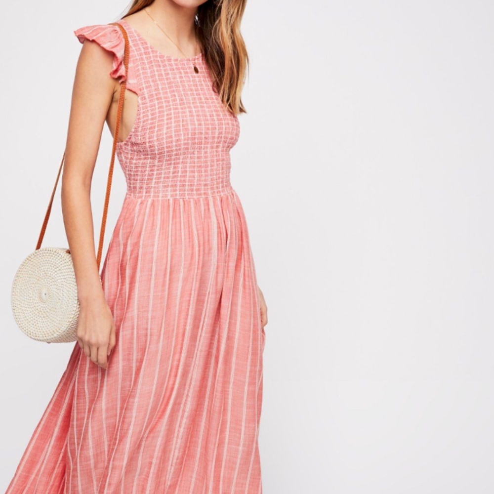 Free People Butterflies Chambray Midi Dress